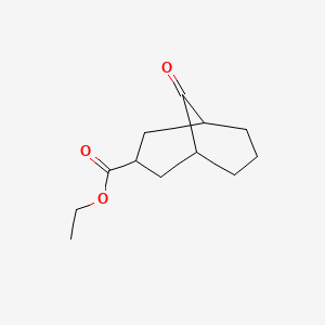 molecular formula C12H18O3 B13021365 Ethyl 9-oxobicyclo[3.3.1]nonane-3-carboxylate 
