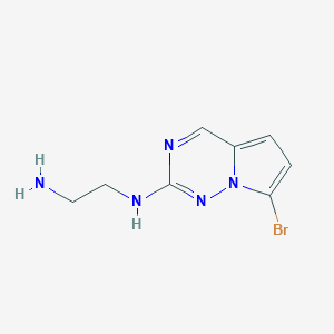 molecular formula C8H10BrN5 B13021373 N1-(7-Bromopyrrolo[2,1-f][1,2,4]triazin-2-yl)ethane-1,2-diamine 