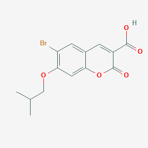 molecular formula C14H13BrO5 B13021432 6-Bromo-7-isobutoxy-2-oxo-2H-chromene-3-carboxylic acid 