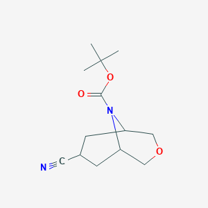 molecular formula C13H20N2O3 B13021489 Tert-butyl 7-cyano-3-oxa-9-azabicyclo[3.3.1]nonane-9-carboxylate 
