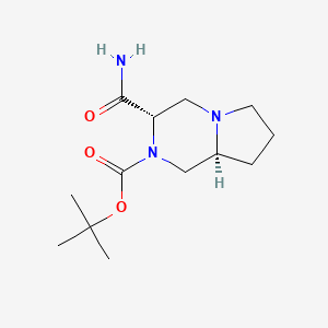 molecular formula C13H23N3O3 B13021504 tert-butyl(3S,8aS)-3-carbamoylhexahydropyrrolo[1,2-a]pyrazine-2(1H)-carboxylate 