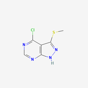 molecular formula C6H5ClN4S B13021521 4-chloro-3-(methylthio)-1H-pyrazolo[3,4-d]pyrimidine 