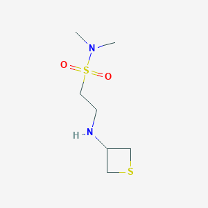 molecular formula C7H16N2O2S2 B13021562 N,N-Dimethyl-2-(thietan-3-ylamino)ethane-1-sulfonamide 