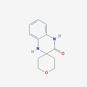 molecular formula C12H14N2O2 B13021578 3',4'-dihydro-1'H-spiro[oxane-4,2'-quinoxaline]-3'-one 
