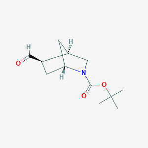 molecular formula C12H19NO3 B13021635 tert-butyl (1S,4R,5R)-5-formyl-2-azabicyclo[2.2.1]heptane-2-carboxylate 