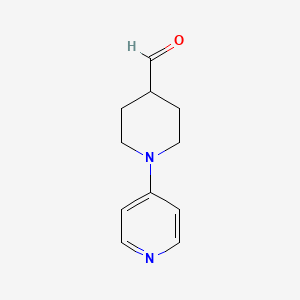 molecular formula C11H14N2O B13021668 1-(4-Pyridinyl)-4-piperidinecarboxaldehyde 