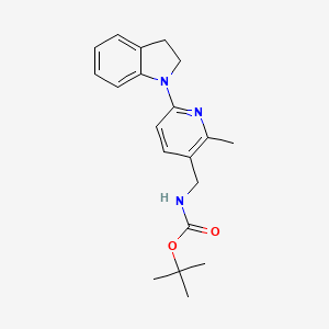 molecular formula C20H25N3O2 B13021675 tert-Butyl ((6-(indolin-1-yl)-2-methylpyridin-3-yl)methyl)carbamate 