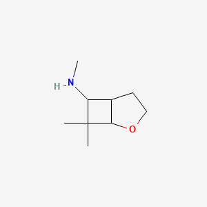molecular formula C9H17NO B13021711 N,7,7-trimethyl-2-oxabicyclo[3.2.0]heptan-6-amine 
