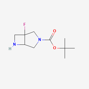 molecular formula C10H17FN2O2 B13021714 tert-Butyl 1-fluoro-3,6-diazabicyclo[3.2.0]heptane-3-carboxylate 