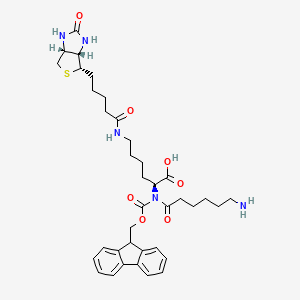 molecular formula C37H49N5O7S B13021812 Nalpha-Fmoc-Nepsilon-biotinyl-epsilon-aminocaproyl-L-lysine 
