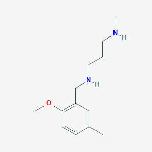 molecular formula C13H22N2O B13021853 N1-(2-Methoxy-5-methylbenzyl)-N3-methylpropane-1,3-diamine 