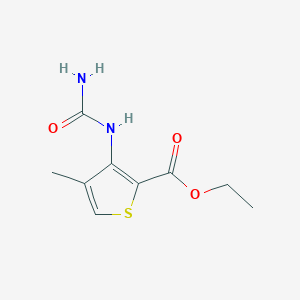 molecular formula C9H12N2O3S B13021857 Ethyl 4-methyl-3-ureidothiophene-2-carboxylate 