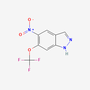 molecular formula C8H4F3N3O3 B13021867 1H-Indazole, 5-nitro-6-(trifluoromethoxy)- 