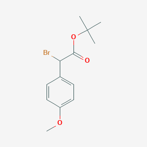 molecular formula C13H17BrO3 B13021874 Tert-butyl 2-bromo-2-(4-methoxyphenyl)acetate 