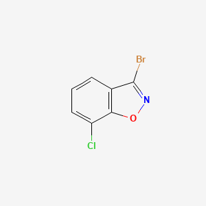 molecular formula C7H3BrClNO B13021900 3-Bromo-7-chlorobenzo[d]isoxazole 