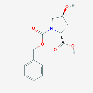 molecular formula C13H15NO5 B130220 (2R,4S)-4-hydroxy-1-phenylmethoxycarbonylpyrrolidine-2-carboxylic acid CAS No. 155153-78-9