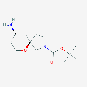 molecular formula C13H24N2O3 B13022052 Tert-butyl (5R,9S)-9-amino-6-oxa-2-azaspiro[4.5]Decane-2-carboxylate 