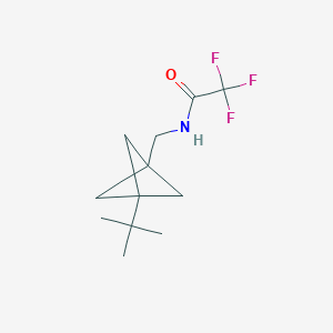 molecular formula C12H18F3NO B13022117 N-({3-tert-butylbicyclo[1.1.1]pentan-1-yl}methyl)-2,2,2-trifluoroacetamide 