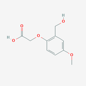 molecular formula C10H12O5 B13022269 2-(2-(Hydroxymethyl)-4-methoxyphenoxy)acetic acid 