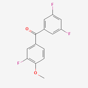 molecular formula C14H9F3O2 B1302228 4-Methoxy-3,3',5'-trifluorobenzophenone CAS No. 844885-14-9