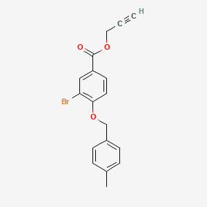 molecular formula C18H15BrO3 B13022290 Prop-2-yn-1-yl 3-bromo-4-((4-methylbenzyl)oxy)benzoate 