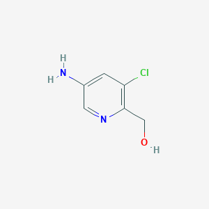 molecular formula C6H7ClN2O B13022317 (5-Amino-3-chloropyridin-2-yl)methanol 