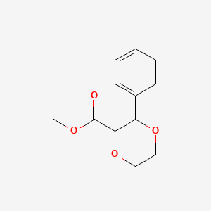 molecular formula C12H14O4 B13022373 Methyl 3-phenyl-1,4-dioxane-2-carboxylate 