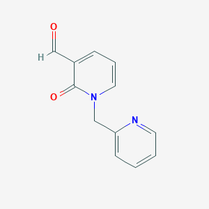 molecular formula C12H10N2O2 B13022375 2-Oxo-1-(pyridin-2-ylmethyl)-1,2-dihydropyridine-3-carbaldehyde 