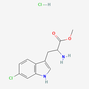 molecular formula C12H14Cl2N2O2 B13022415 methyl 2-amino-3-(6-chloro-1H-indol-3-yl)propanoate hydrochloride 