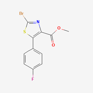 molecular formula C11H7BrFNO2S B13022417 Methyl 2-bromo-5-(4-fluorophenyl)thiazole-4-carboxylate 