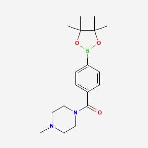 molecular formula C18H27BN2O3 B1302248 (4-Methylpiperazin-1-yl)(4-(4,4,5,5-tetramethyl-1,3,2-dioxaborolan-2-yl)phenyl)methanone CAS No. 832114-06-4