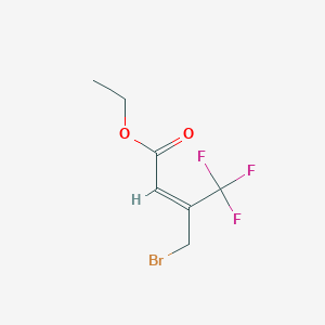 molecular formula C7H8BrF3O2 B13022638 Ethyl 4-bromo-3-(trifluoromethyl)-2-butenoate 