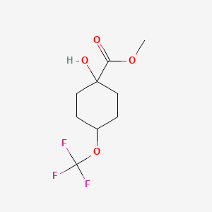 molecular formula C9H13F3O4 B13022645 Methyl1-hydroxy-4-(trifluoromethoxy)cyclohexane-1-carboxylate 