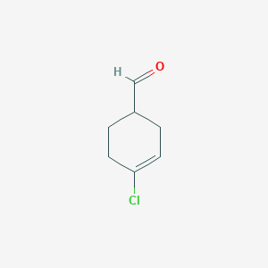 molecular formula C7H9ClO B13022690 4-Chlorocyclohex-3-ene-1-carbaldehyde 