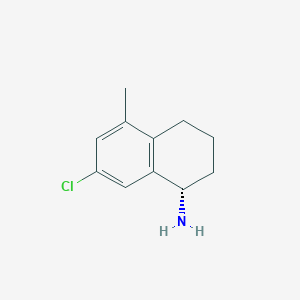 molecular formula C11H14ClN B13022695 (S)-7-Chloro-5-methyl-1,2,3,4-tetrahydronaphthalen-1-amine 