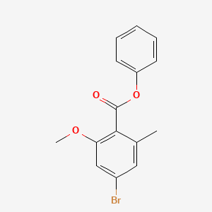 molecular formula C15H13BrO3 B13022698 Phenyl 4-bromo-2-methoxy-6-methylbenzoate CAS No. 1254340-85-6