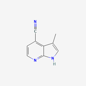 molecular formula C9H7N3 B13022703 3-methyl-1H-pyrrolo[2,3-b]pyridine-4-carbonitrile 