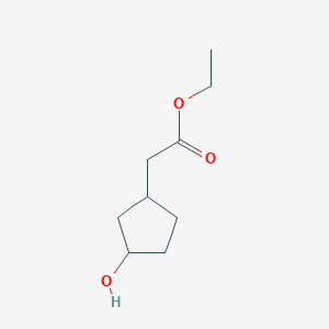 molecular formula C9H16O3 B13022734 Ethyl 2-(3-hydroxycyclopentyl)acetate 