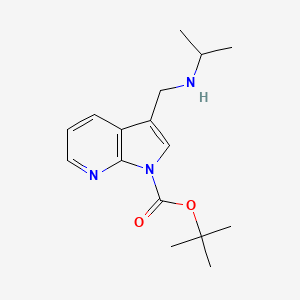 molecular formula C16H23N3O2 B13022749 tert-butyl3-{[(propan-2-yl)amino]methyl}-1H-pyrrolo[2,3-b]pyridine-1-carboxylate 