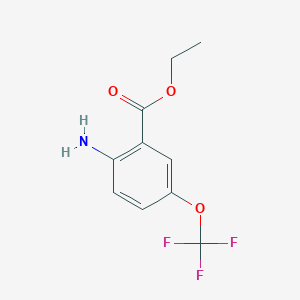 molecular formula C10H10F3NO3 B13022837 Ethyl 2-amino-5-(trifluoromethoxy)benzoate 