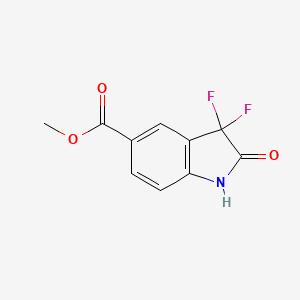 molecular formula C10H7F2NO3 B13022886 Methyl 3,3-difluoro-2-oxoindoline-5-carboxylate 