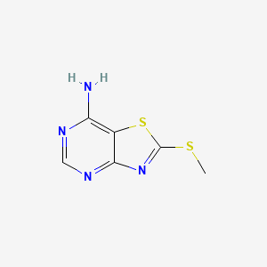molecular formula C6H6N4S2 B13022891 Thiazolo[4,5-d]pyrimidin-7-amine, 2-(methylthio)- 