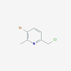 molecular formula C7H7BrClN B13022948 3-Bromo-6-(chloromethyl)-2-methylpyridine 