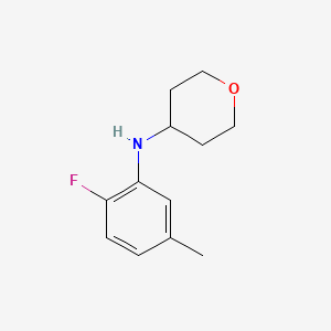 molecular formula C12H16FNO B13022951 N-(2-Fluoro-5-methylphenyl)tetrahydro-2H-pyran-4-amine 