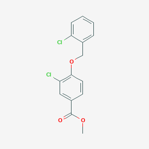 molecular formula C15H12Cl2O3 B13022979 Methyl 3-chloro-4-((2-chlorobenzyl)oxy)benzoate 