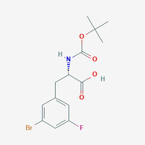 molecular formula C14H17BrFNO4 B13023046 N-Boc-3-bromo-5-fluoro-L-phenylalanine 
