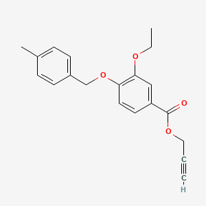 molecular formula C20H20O4 B13023072 Prop-2-yn-1-yl 3-ethoxy-4-((4-methylbenzyl)oxy)benzoate 