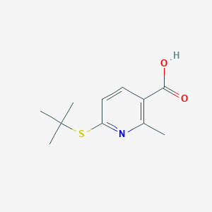 molecular formula C11H15NO2S B13023080 6-(tert-Butylthio)-2-methylnicotinic acid 