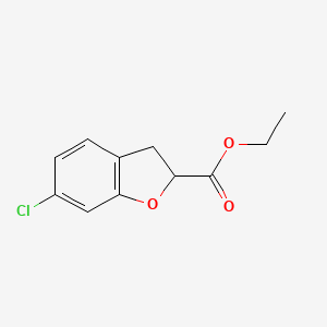 molecular formula C11H11ClO3 B13023110 Ethyl 6-chloro-2,3-dihydro-1-benzofuran-2-carboxylate 