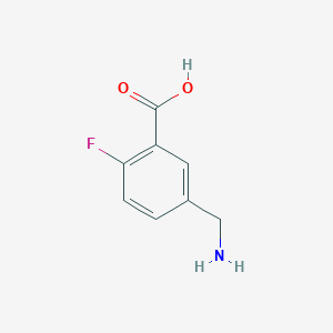 molecular formula C8H8FNO2 B13023196 5-(Aminomethyl)-2-fluorobenzoic acid 